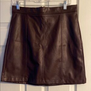 Banana Republic wine colored Leather Skirt